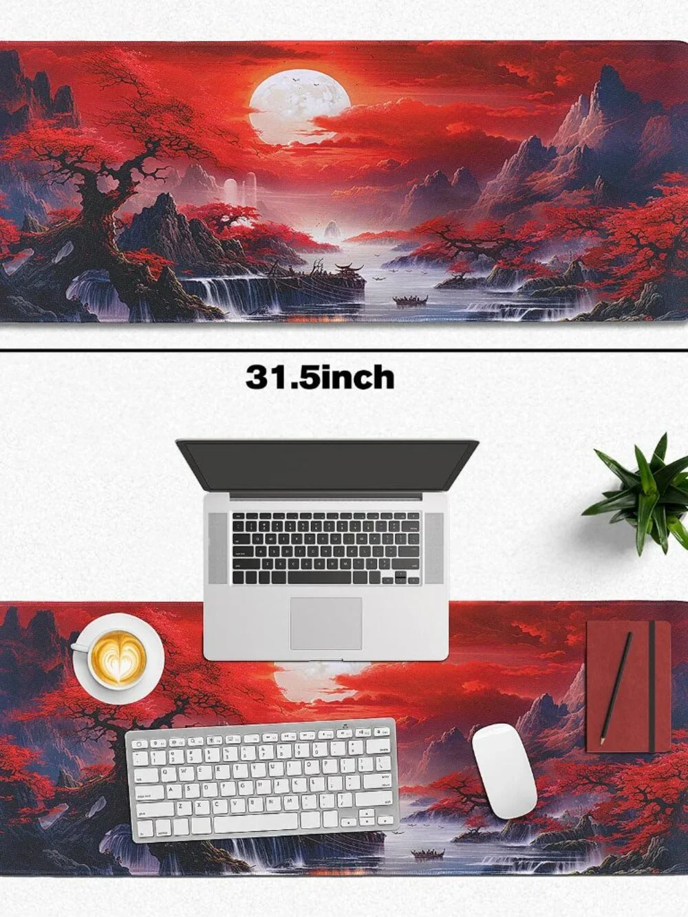 Mouse Pad Gaming - Desk Mat for Keyboard and Mouse - Japanese Red Cherry Blossom